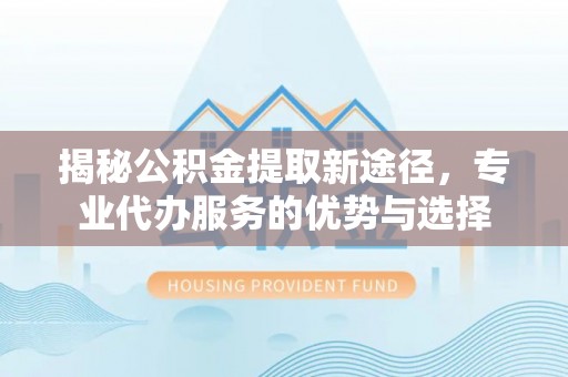 渭城揭秘公积金提取新途径，专业代办服务的优势与选择